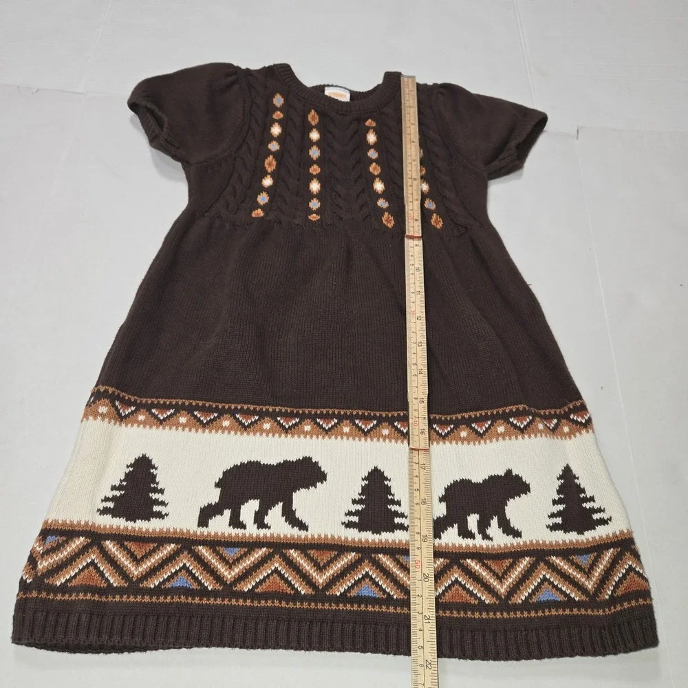 Gymboree Girls‎ Brown Bear Fair Isle Knit Sweater Dress 4T Montana Mountain